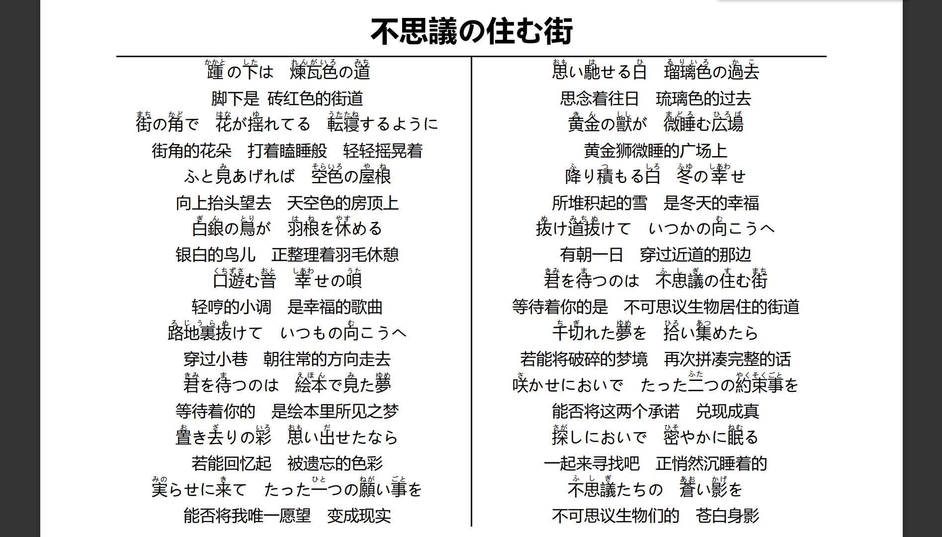 不思議の住む街